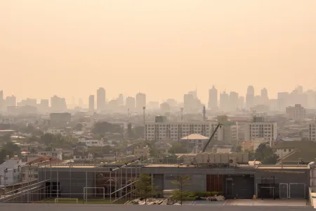 A city engulfed in smog